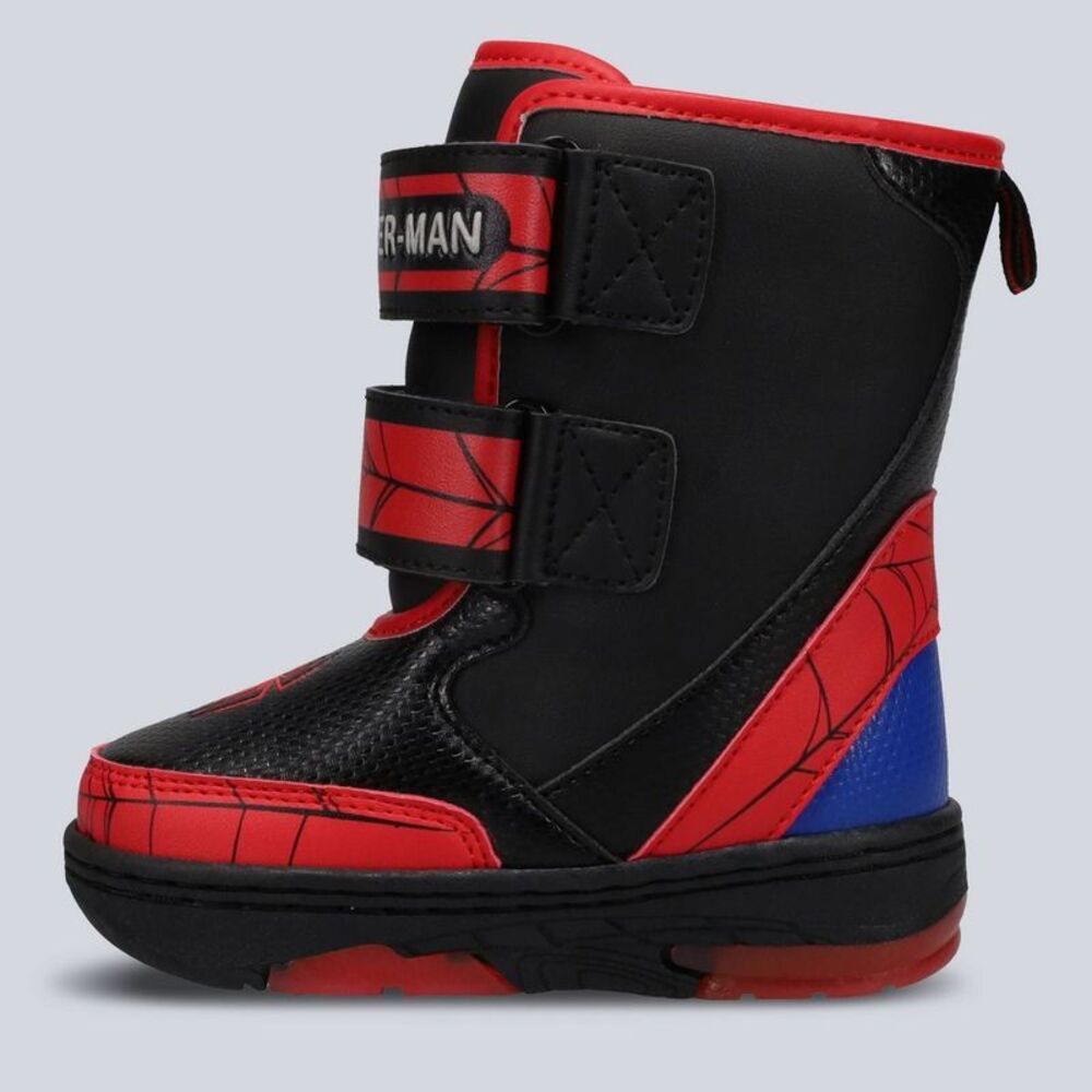 Marvel Kids Spider-Man Light-Up Red and Black Winter Boots - Picture 2 of 4